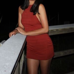 Burnt Red Sleeveless Dress